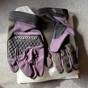 Specialized Black and Purple Cycling Gloves